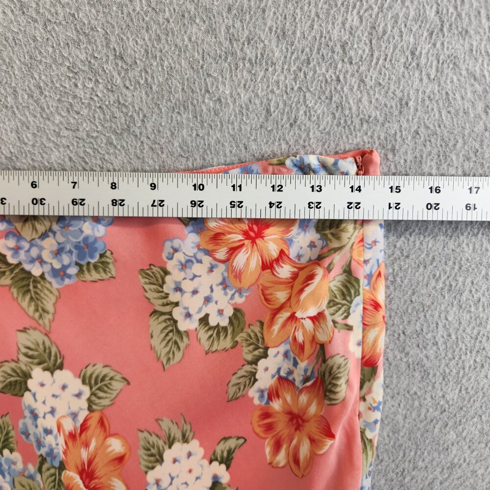 Vintage Silk Skirt Womens 8 Pink Floral Maxi Trad Wife Y2K Feminine Garden - Picture 11 of 13